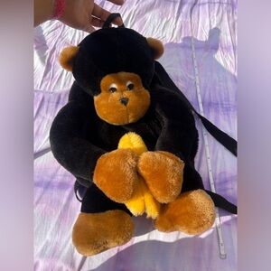 Monkey with Banana backpack super cute